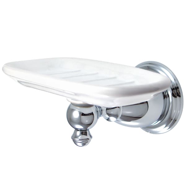 English Vintage Wall-Mount Soap Dish, Chrome